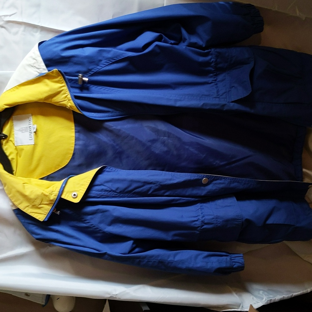 Blue rain coat